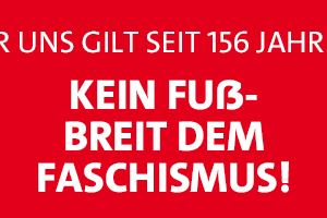 Banner Kein Fuss breit dem Faschismus