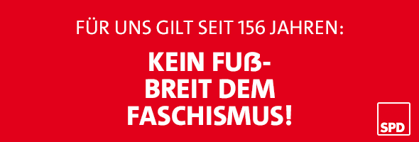 Banner Kein Fuss breit dem Faschismus