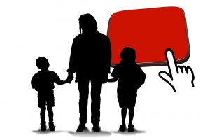 Familie roter Knopf