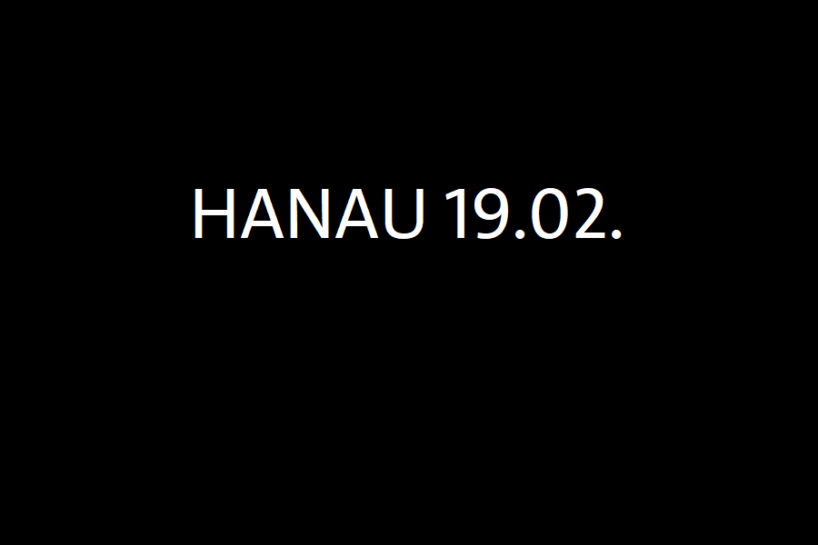 Hanau 19.2. auf schwarzer Farbe