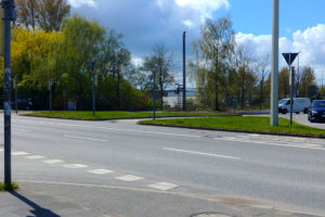 Blick auf unbebautes Grundstück von Werftstraße aus