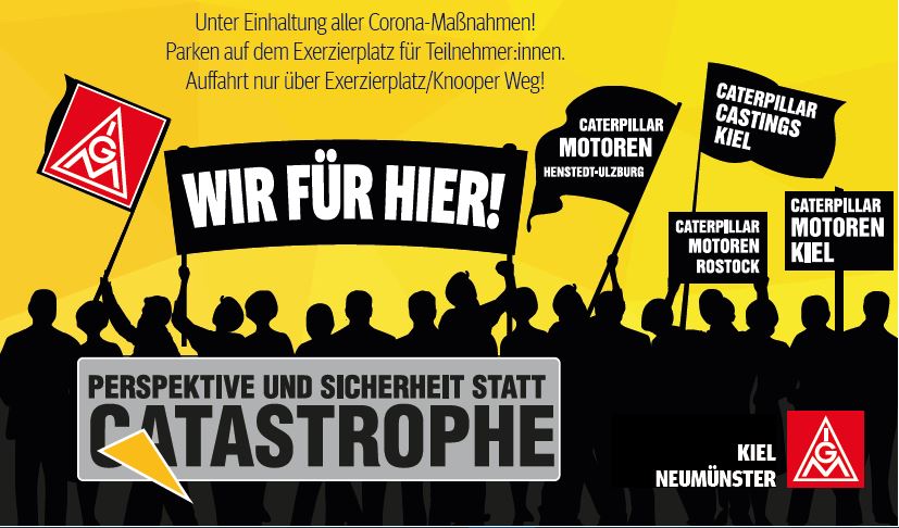 Wir für hier - Solidarität mit den Caterpillar-Beschäftigten