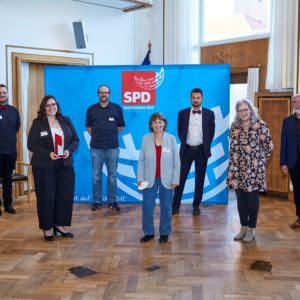 Preisträger*innen, Laudatorin, Festredner, Fraktionsvorsitzende