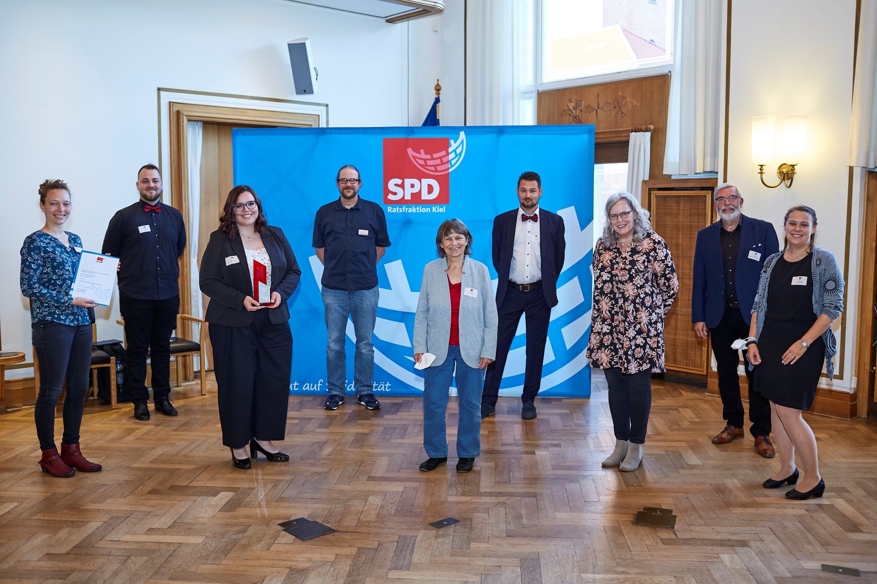 Preisträger*innen, Laudatorin, Festredner, Fraktionsvorsitzende