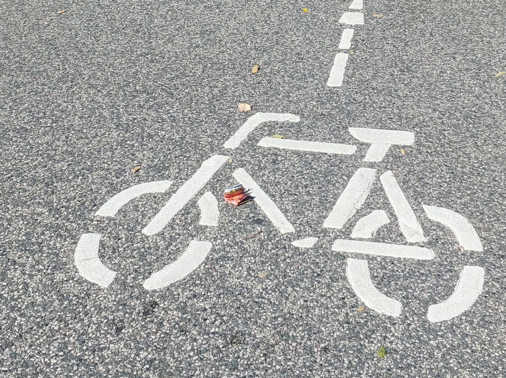 Zeichen Fahrrad auf Straße