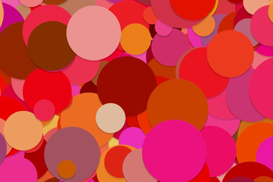 Punkte in verschiedenen roten Farben